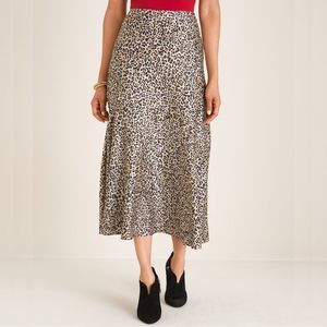 Chico's Leopard Print Midi Skirt